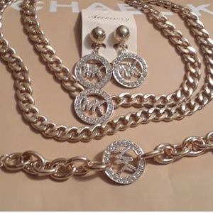 New Mk necklace earring and bracelet set